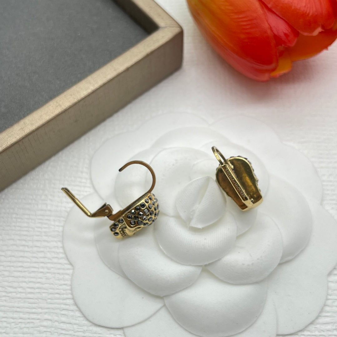 Alexander McQueen Compact Logo Stud earrings in Gold Tone, detail view 6