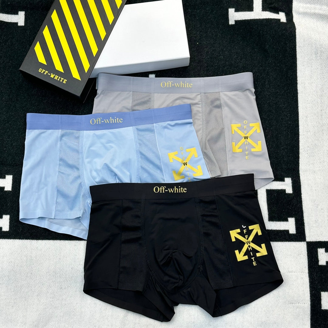 Off-White Grey Yellow Arrow Patch Waist Boxer Briefs, image 4