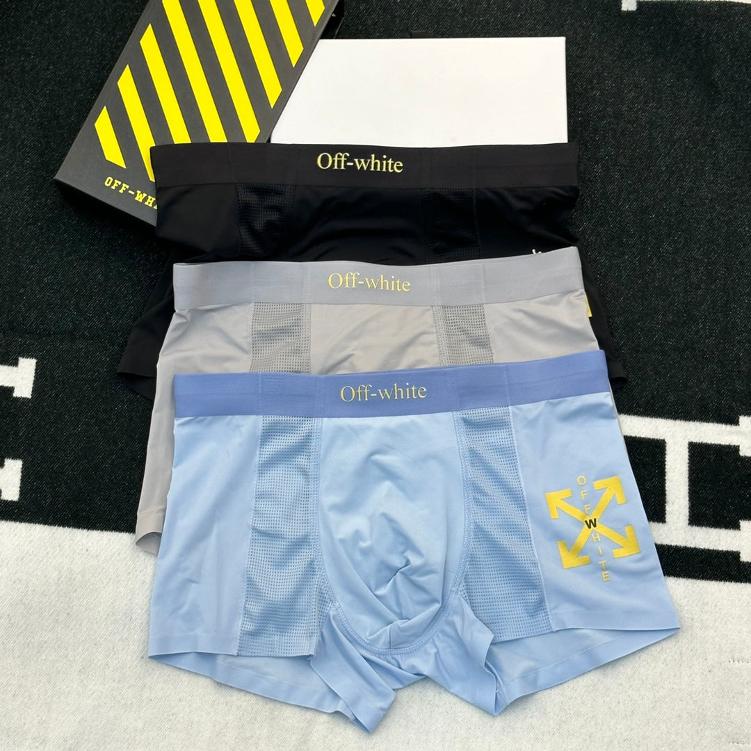 Off-White Grey Yellow Arrow Patch Waist Boxer Briefs, image 3