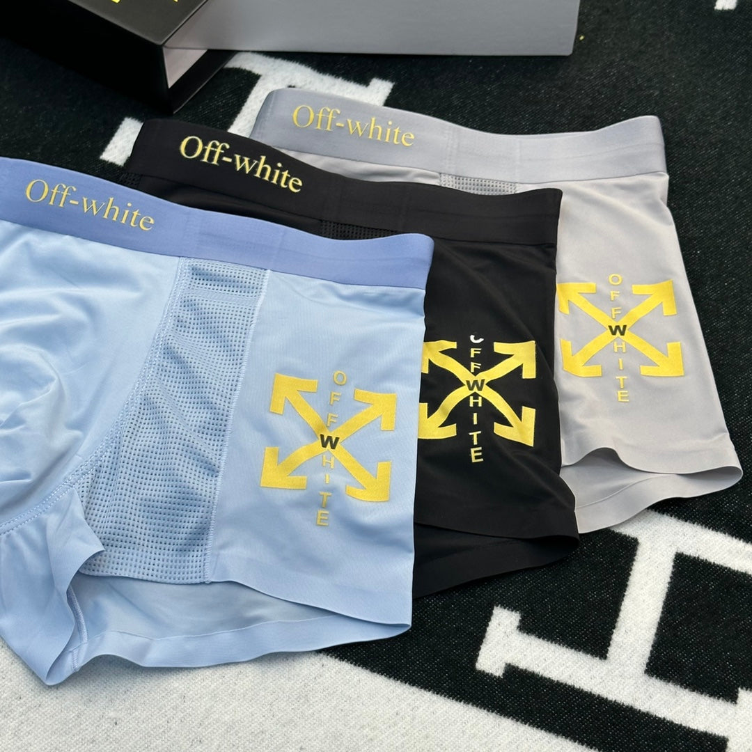 Off-White Grey Yellow Arrow Patch Waist Boxer Briefs, image 2
