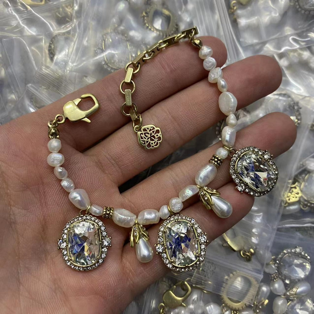 Alexander McQueen Pearl Medallion Charm bracelet in Two-Tone, main view