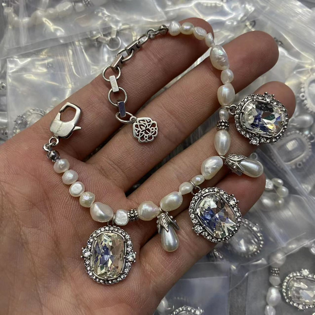 Alexander McQueen Pearl Medallion Charm bracelet in Two-Tone, detail view 2