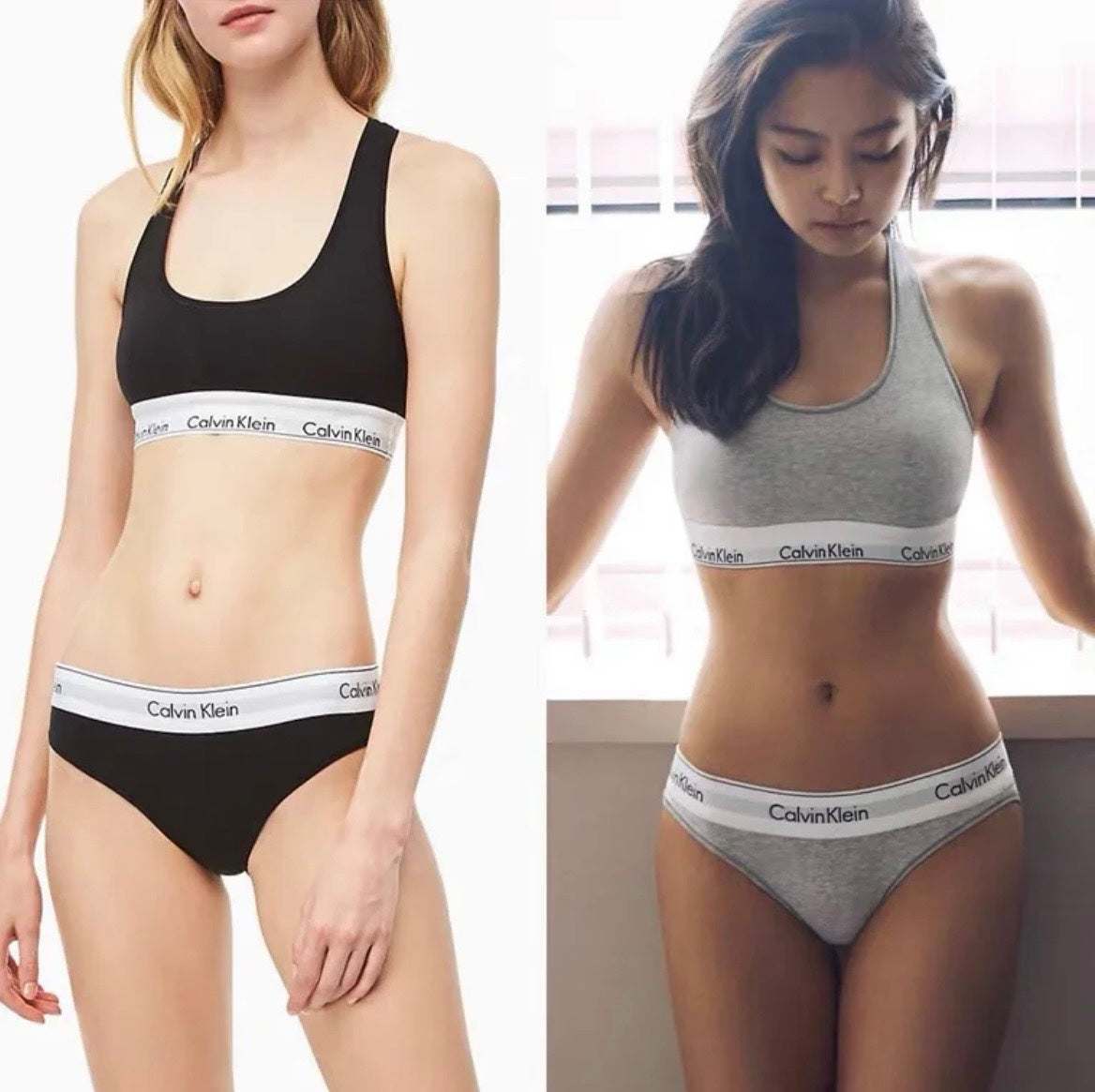 Calvin Klein Black White Bralette Model Set Bralette and Brief Set, image 5