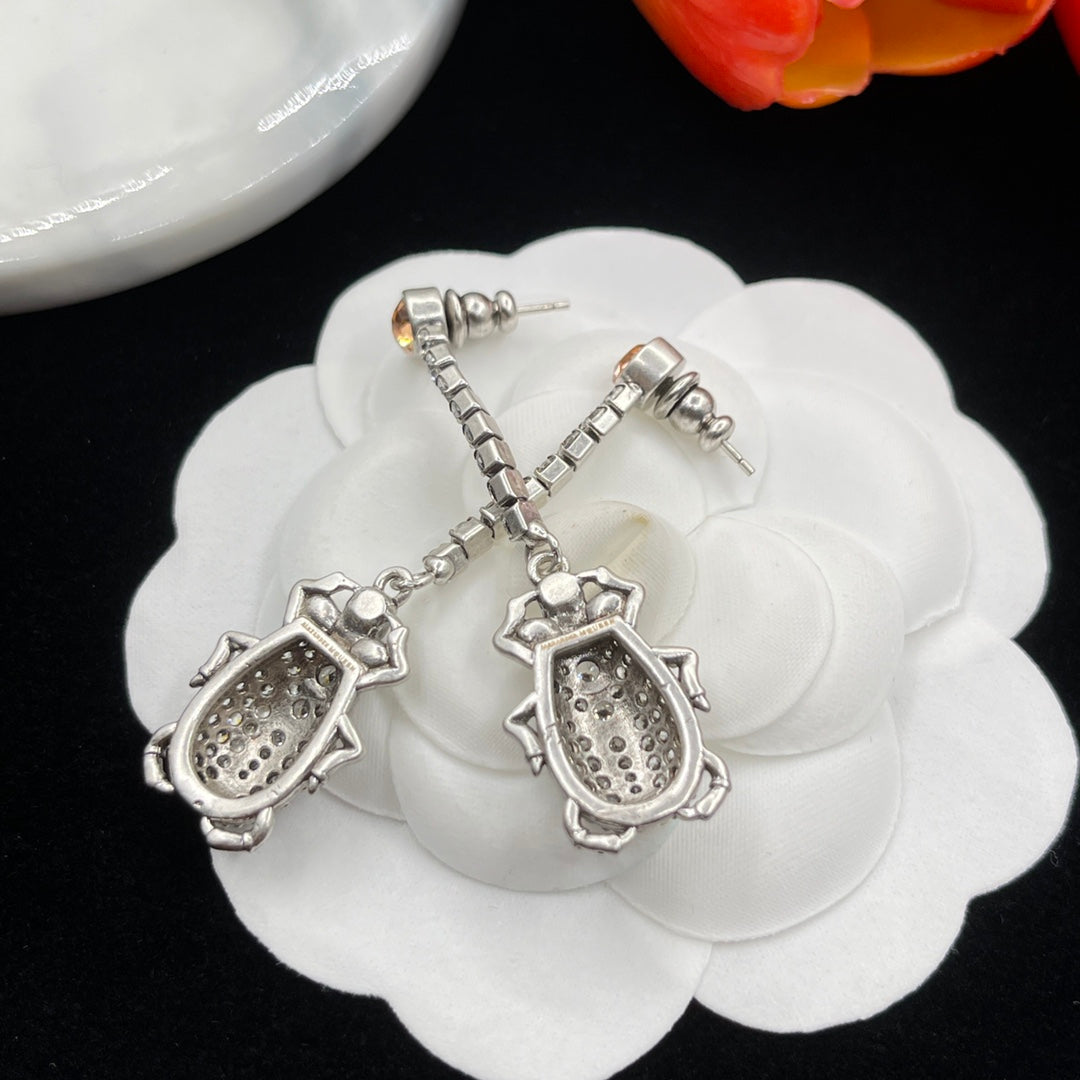 Alexander McQueen Filigree Insect Drop earrings in Silver Tone, detail view 13