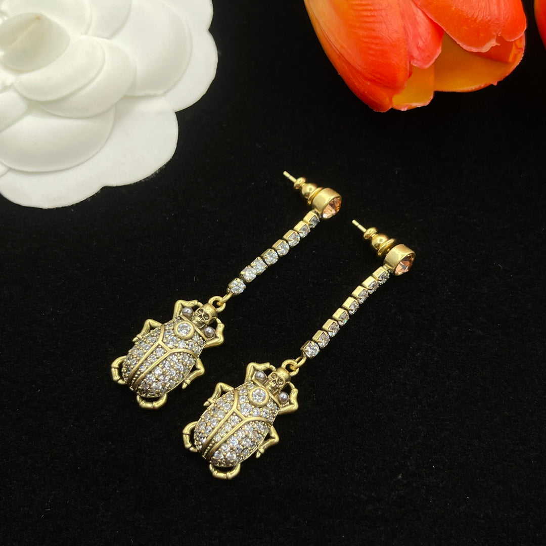 Alexander McQueen Filigree Insect Drop earrings in Gold Tone, main view