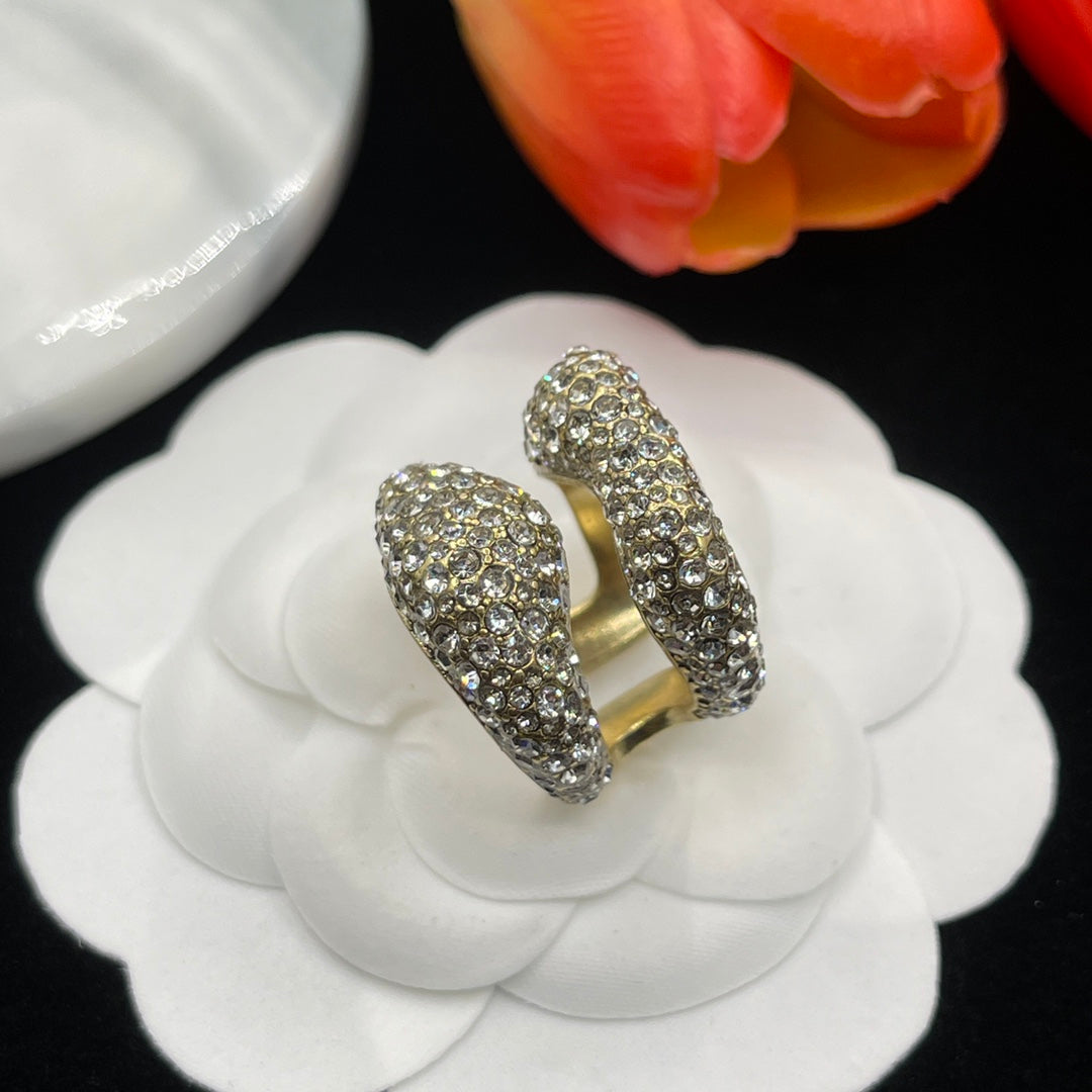 Alexander McQueen Pavé Sculpted Knot ring in Gold Tone, detail view 10