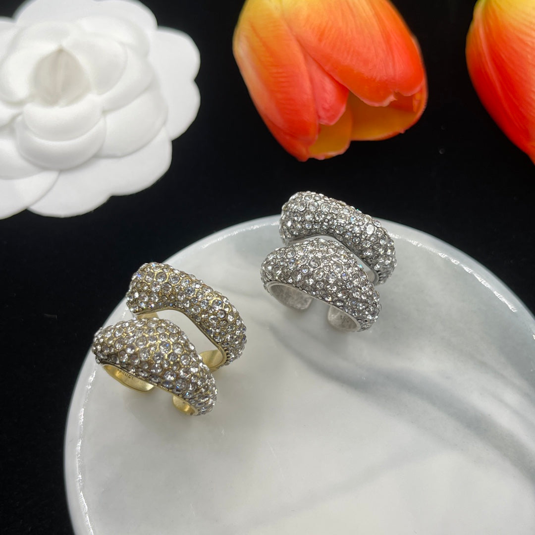 Alexander McQueen Pavé Sculpted Knot ring in Silver Tone, detail view 7