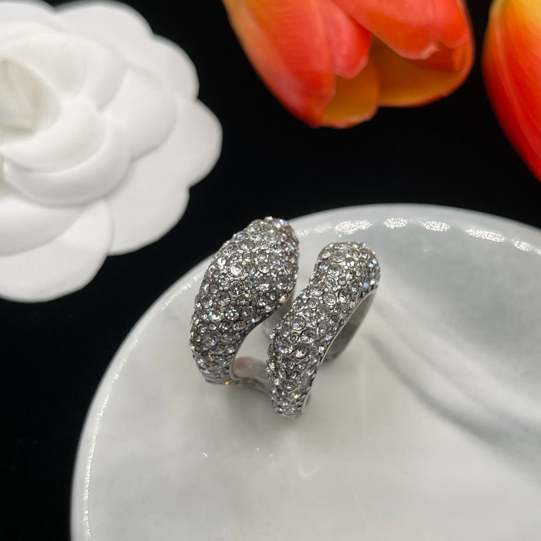 Alexander McQueen Pavé Sculpted Knot ring in Silver Tone, main view