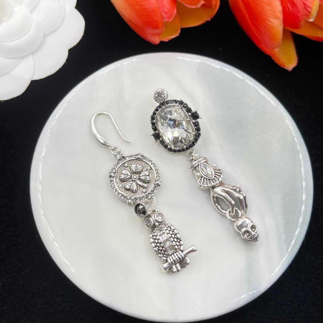 Alexander McQueen Coin Link Drop earrings in Silver Tone, main view