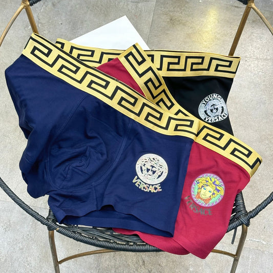 Versace Blue Red Green Broad Key Bands Boxer Briefs, image 1