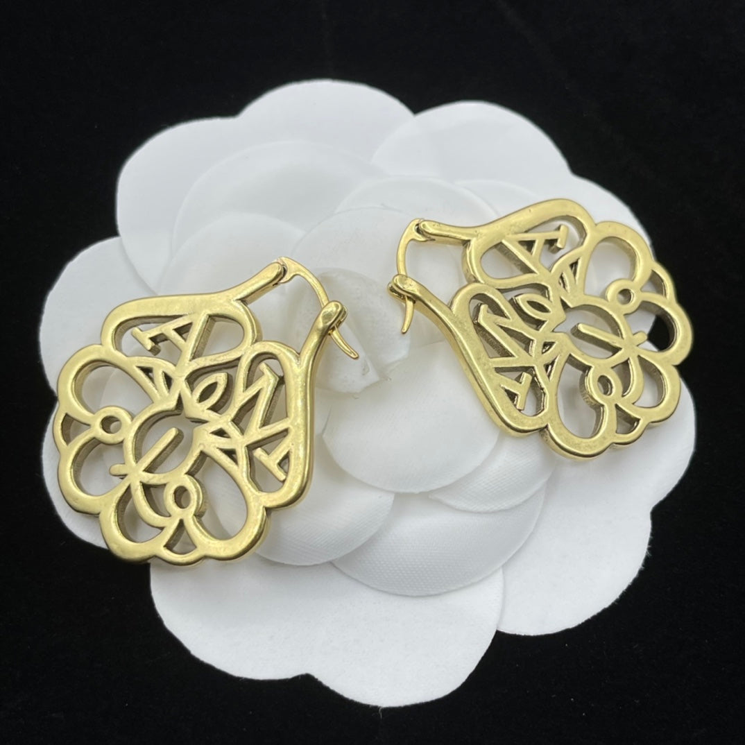 Alexander McQueen Filigree Monogram Stud earrings in Gold Tone, main view