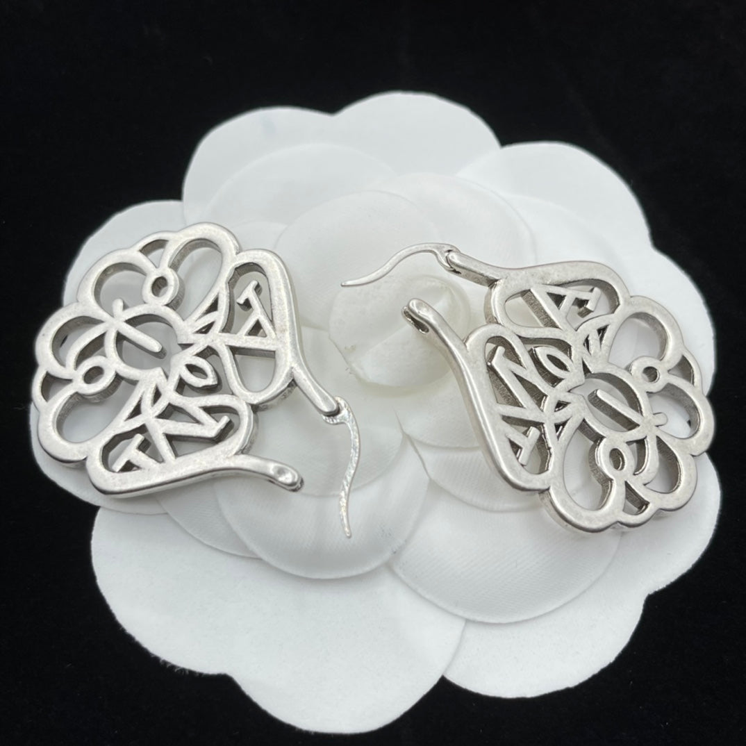 Alexander McQueen Filigree Monogram Stud earrings in Silver Tone, detail view 11