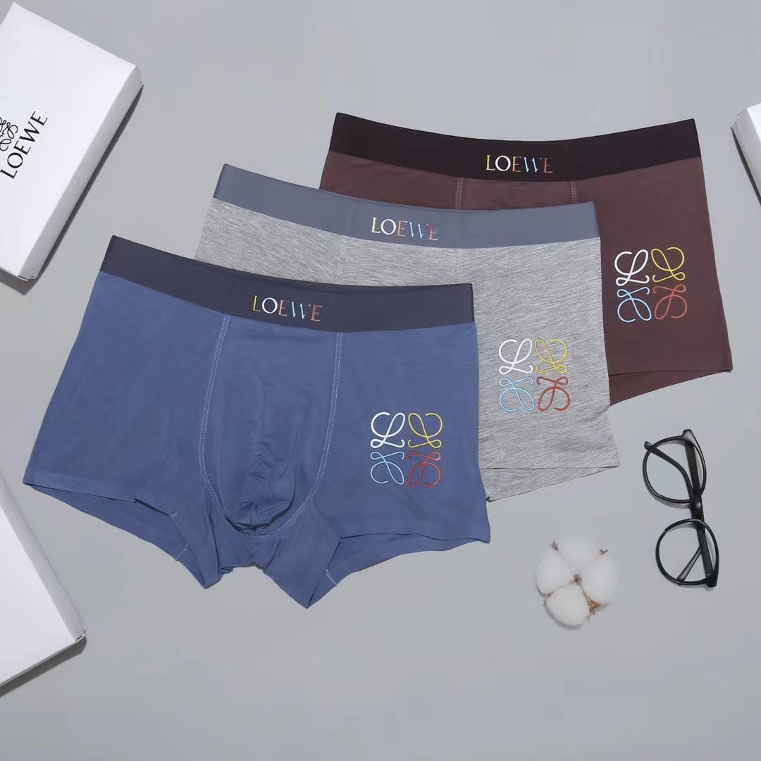 Loewe Grey Burgundy Blue Small Multicolour Anagram Boxer Briefs, image 4