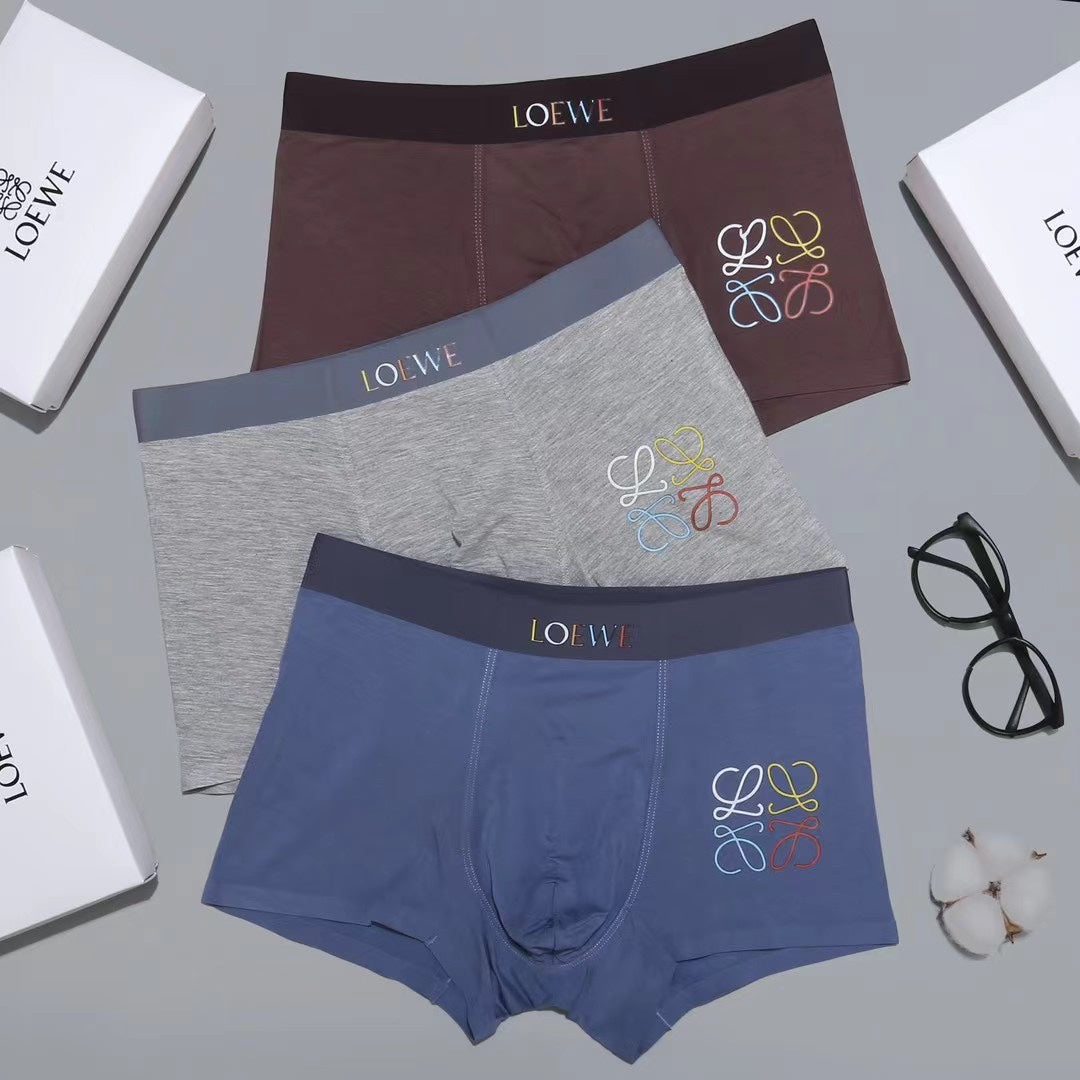 Loewe Grey Burgundy Blue Small Multicolour Anagram Boxer Briefs, image 3