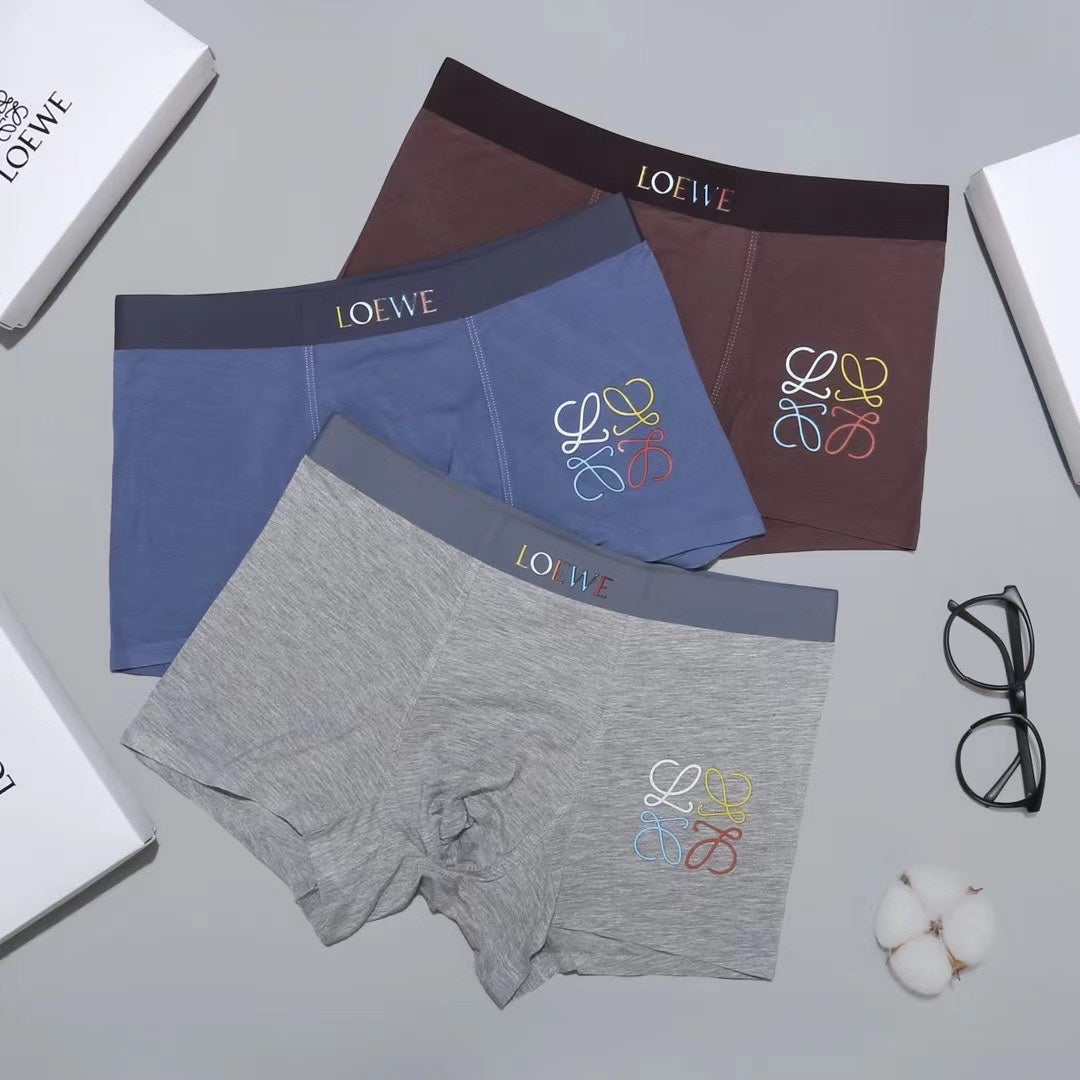 Loewe Grey Burgundy Blue Small Multicolour Anagram Boxer Briefs, image 1