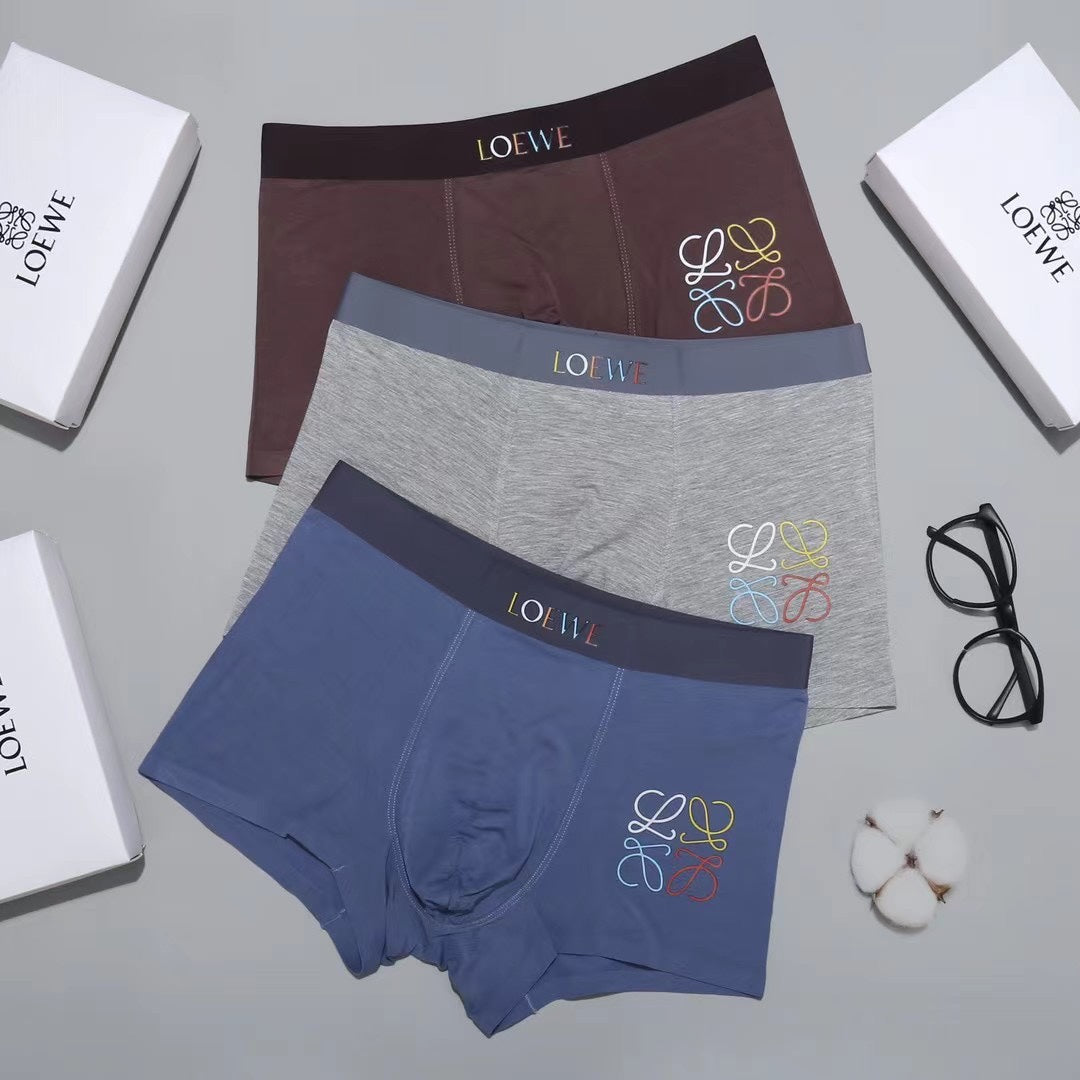 Loewe Grey Burgundy Blue Small Multicolour Anagram Boxer Briefs, image 2