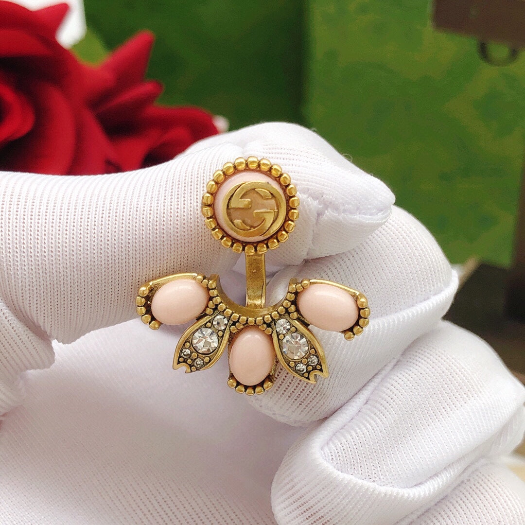 Gucci Floral Pink Stud Earrings - image 3