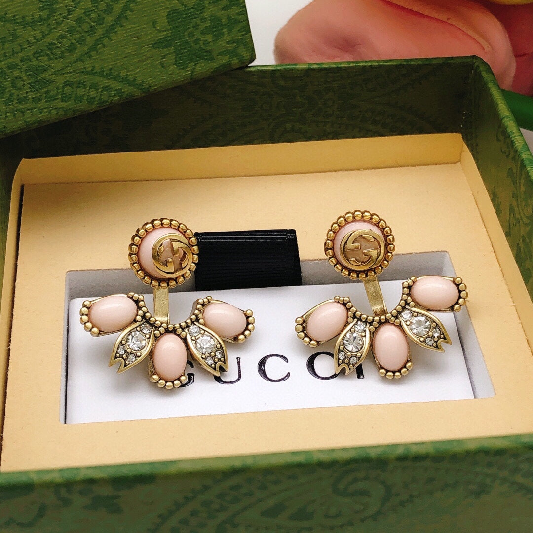 Gucci Floral Pink Stud Earrings - image 7