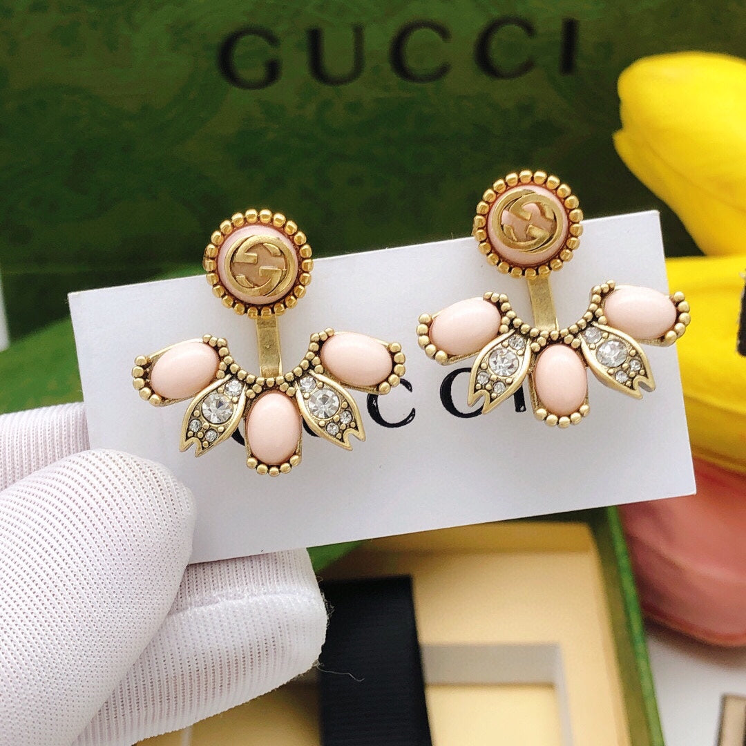 Gucci Floral Pink Stud Earrings - image 5