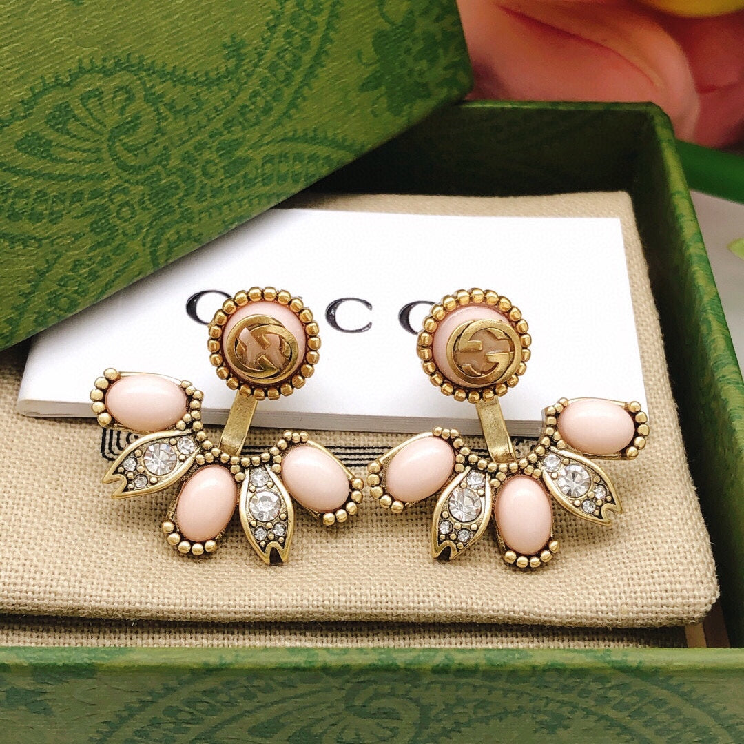 Gucci Floral Pink Stud Earrings - image 6