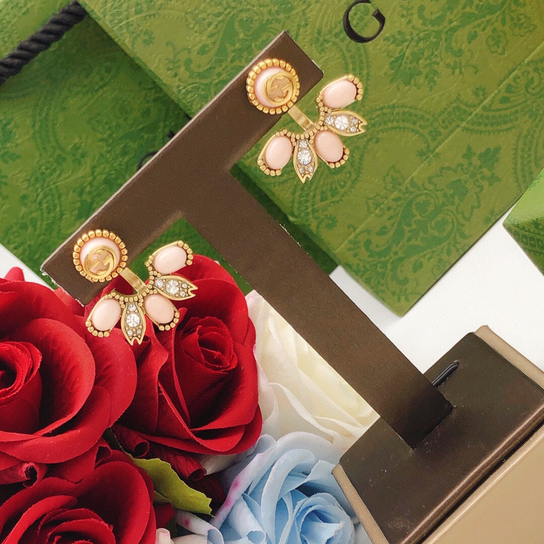 Gucci Floral Pink Stud Earrings - image 4