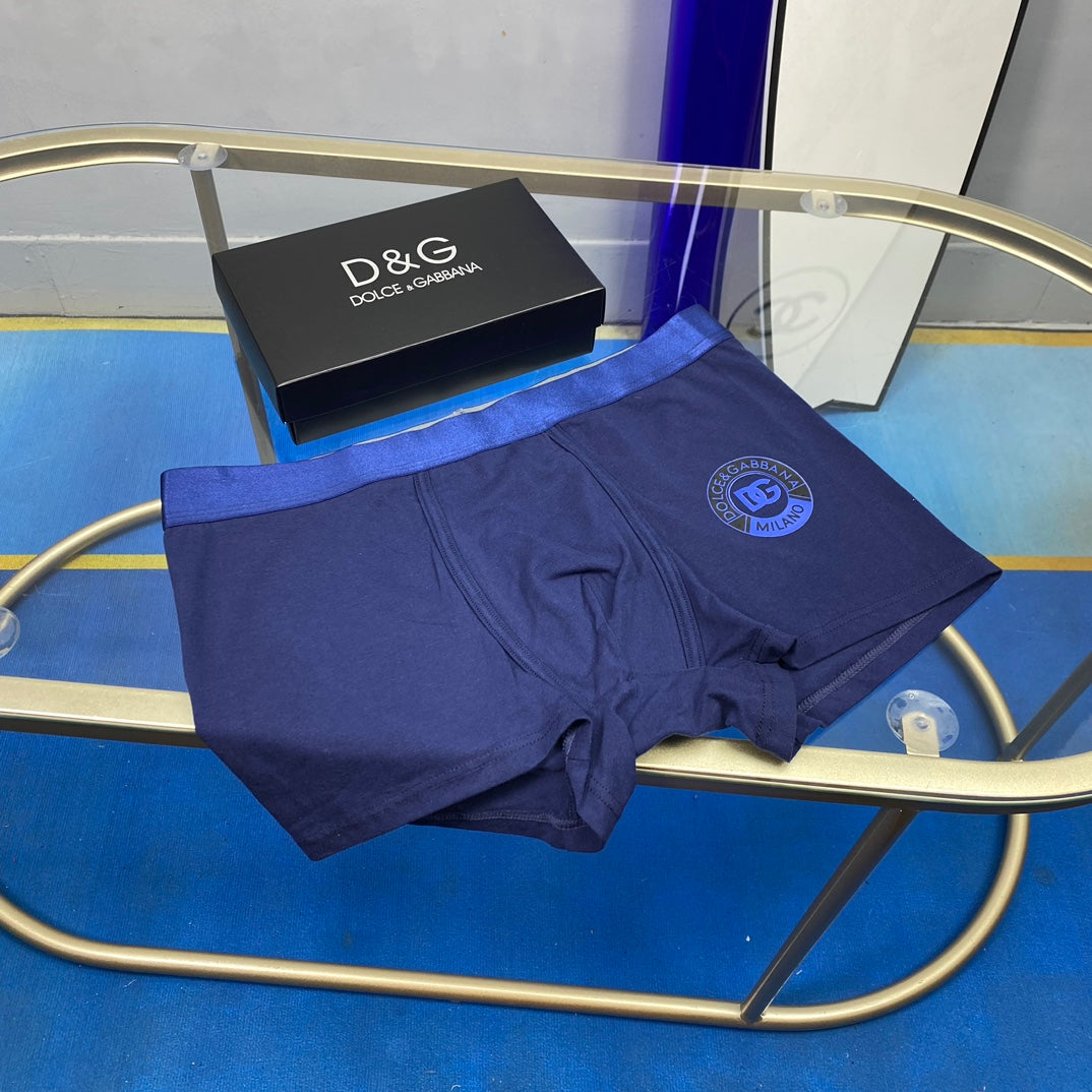 Dolce & Gabbana Blue Black Circular DG Motif Boxer Briefs, image 6