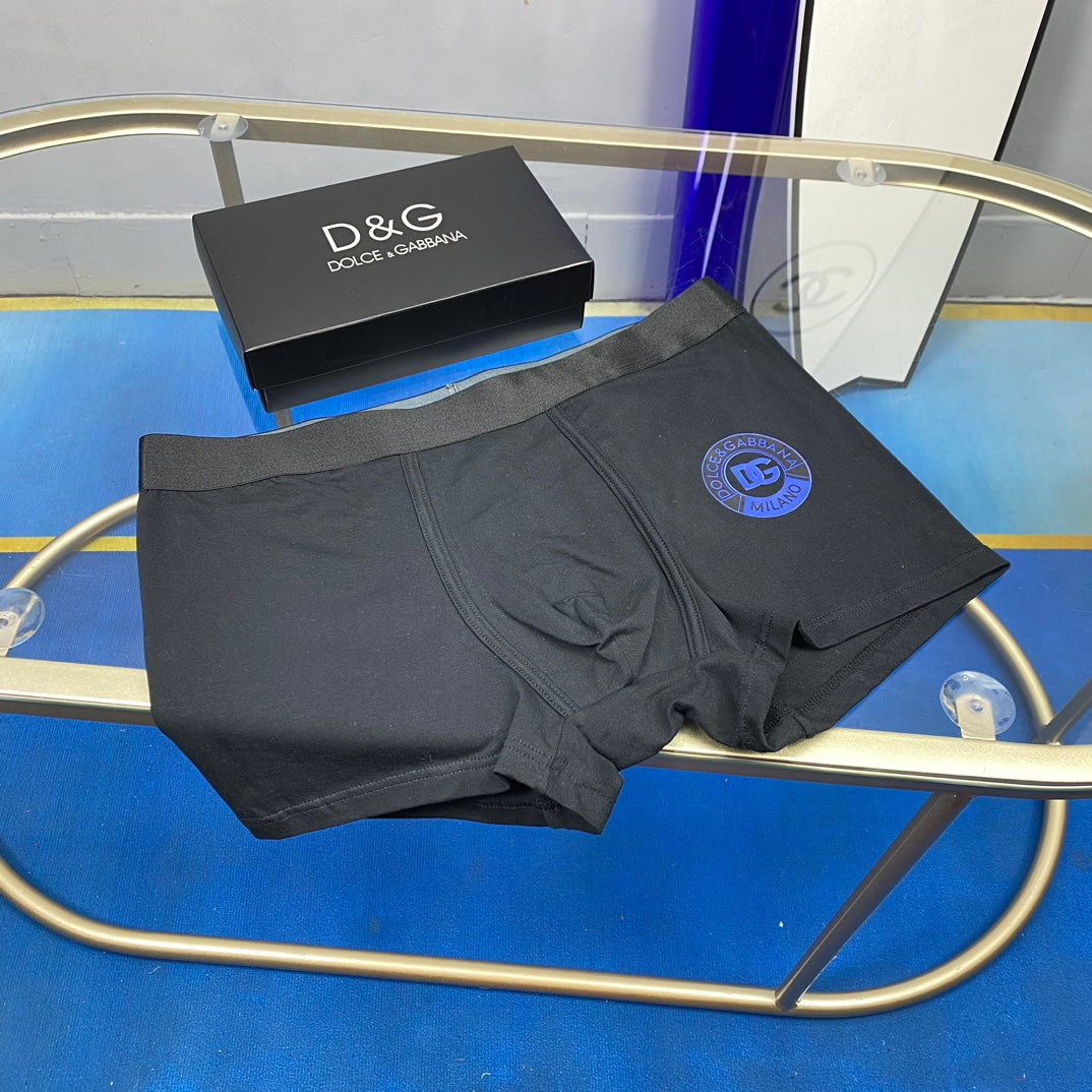 Dolce & Gabbana Blue Black Circular DG Motif Boxer Briefs, image 7