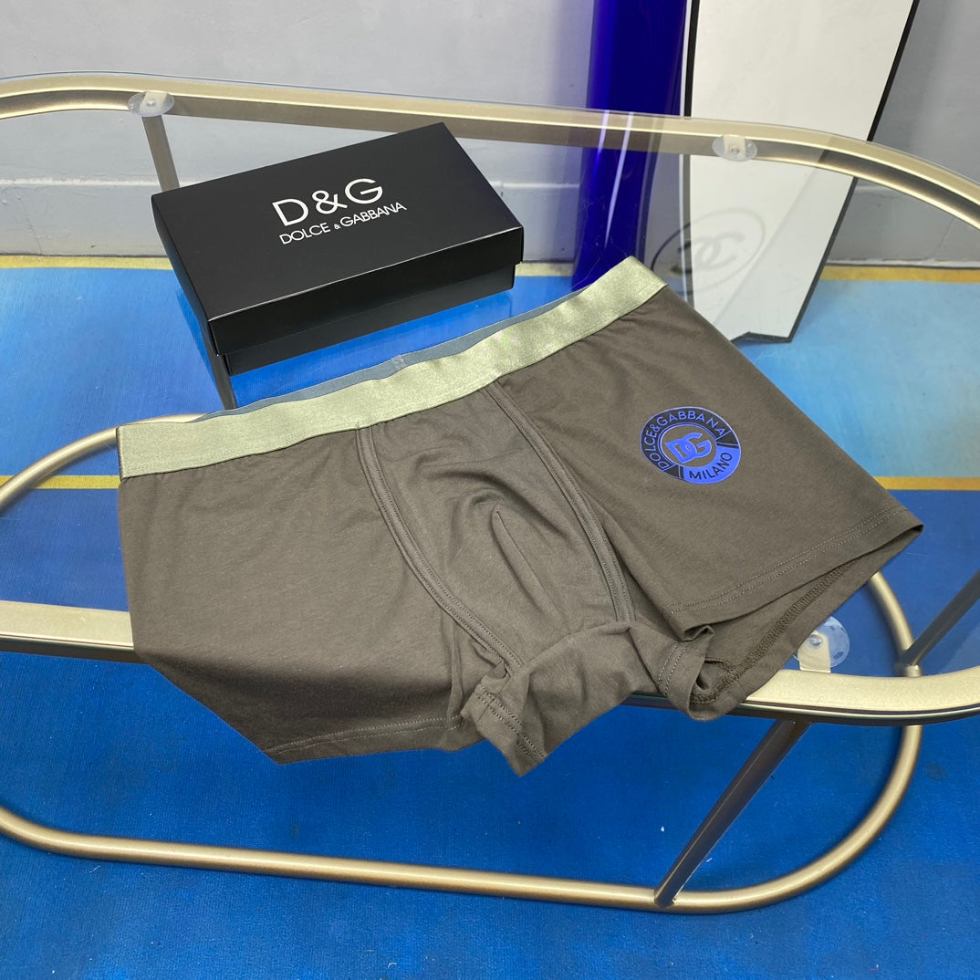 Dolce & Gabbana Blue Black Circular DG Motif Boxer Briefs, image 4