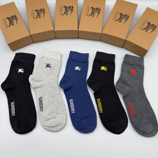 Burberry Grey Black Navy Small Colour Emblems Ankle Socks, image 1