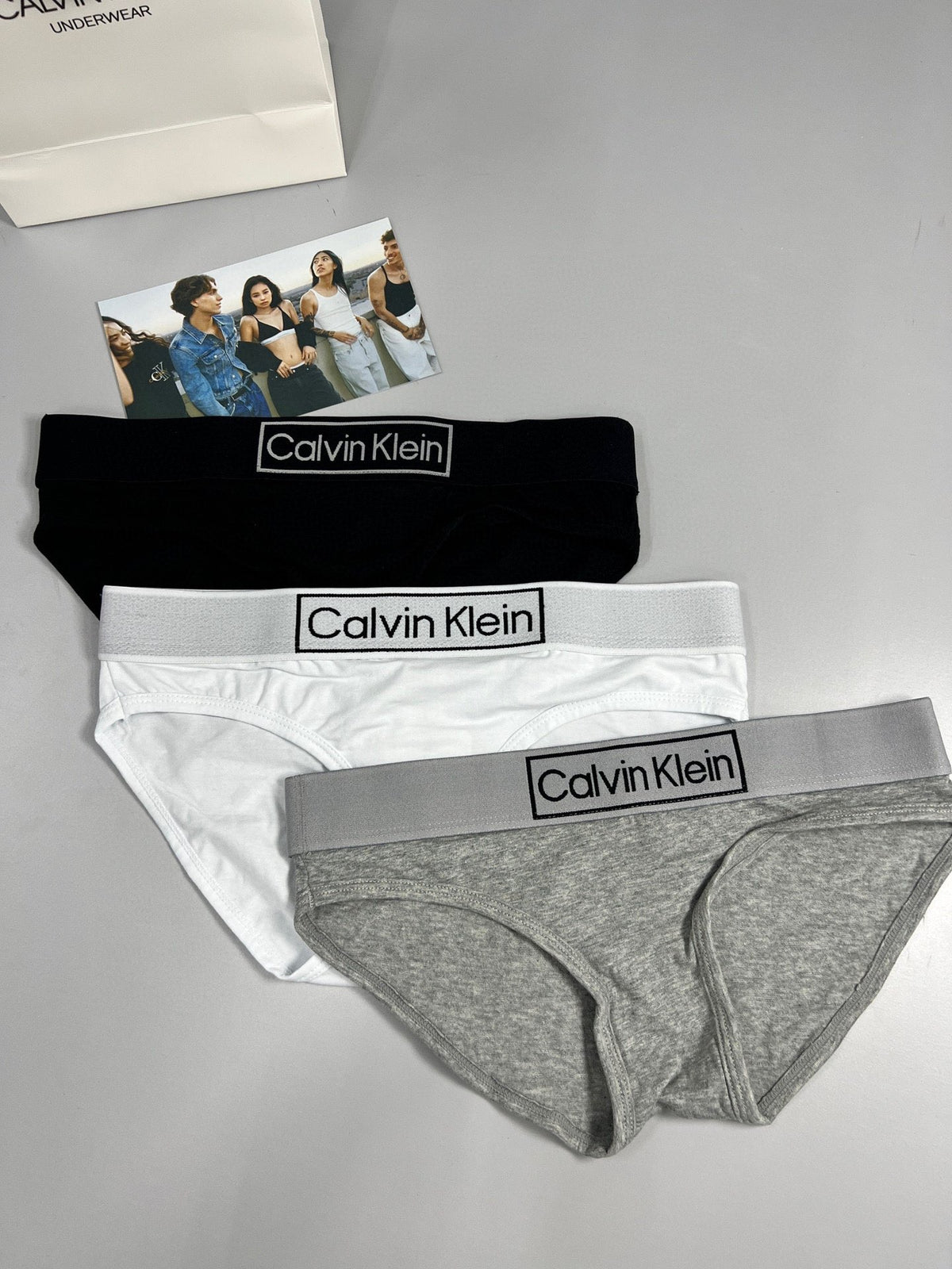 Calvin Klein Grey White Red Brief Stack Women's Briefs, image 3