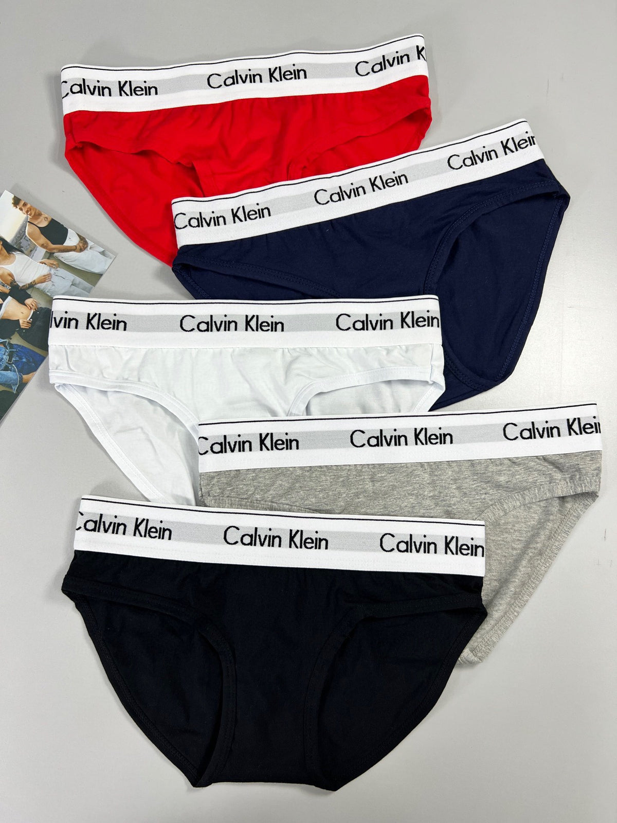 Calvin Klein Grey White Red Brief Stack Women's Briefs, image 5
