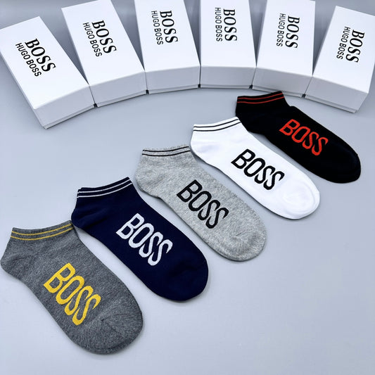 BOSS Neutral Large Footbed Wordmarks No-Show Socks, image 1