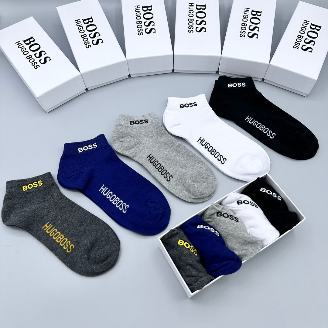 BOSS Neutral Small Coloured Side Letters Ankle Socks, image 4