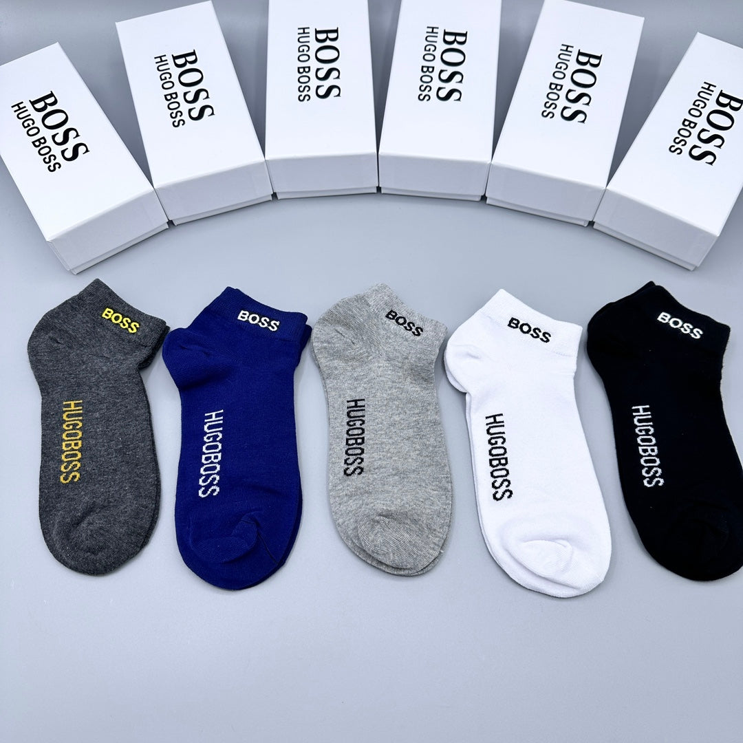 BOSS Neutral Small Coloured Side Letters Ankle Socks, image 3