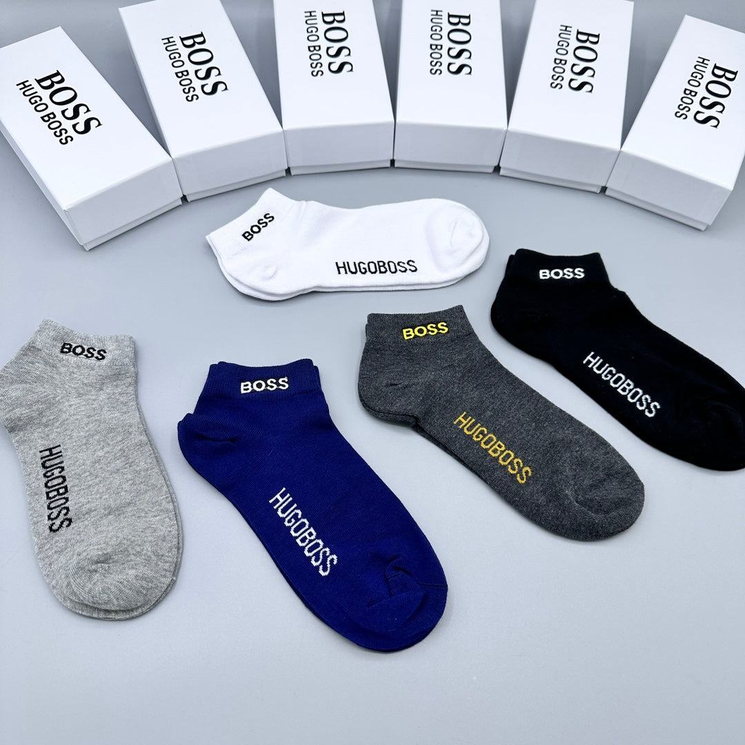 BOSS Neutral Small Coloured Side Letters Ankle Socks, image 8