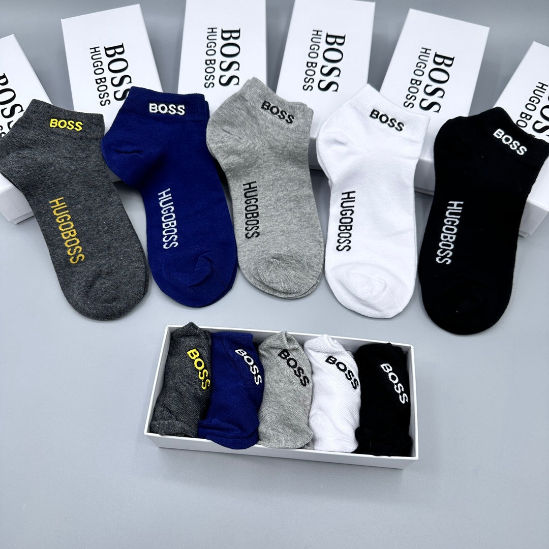 BOSS Neutral Small Coloured Side Letters Ankle Socks, image 7