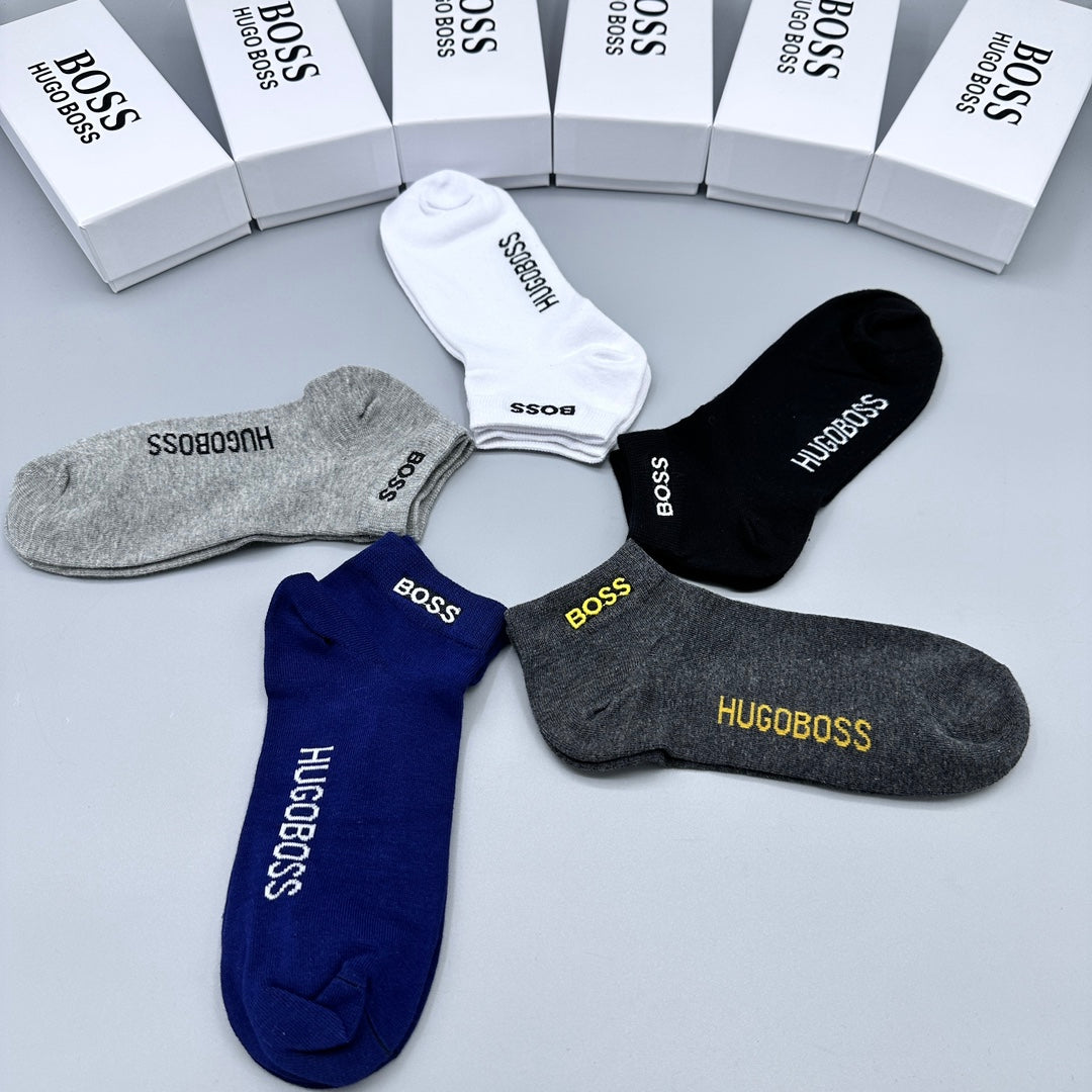 BOSS Neutral Small Coloured Side Letters Ankle Socks, image 6