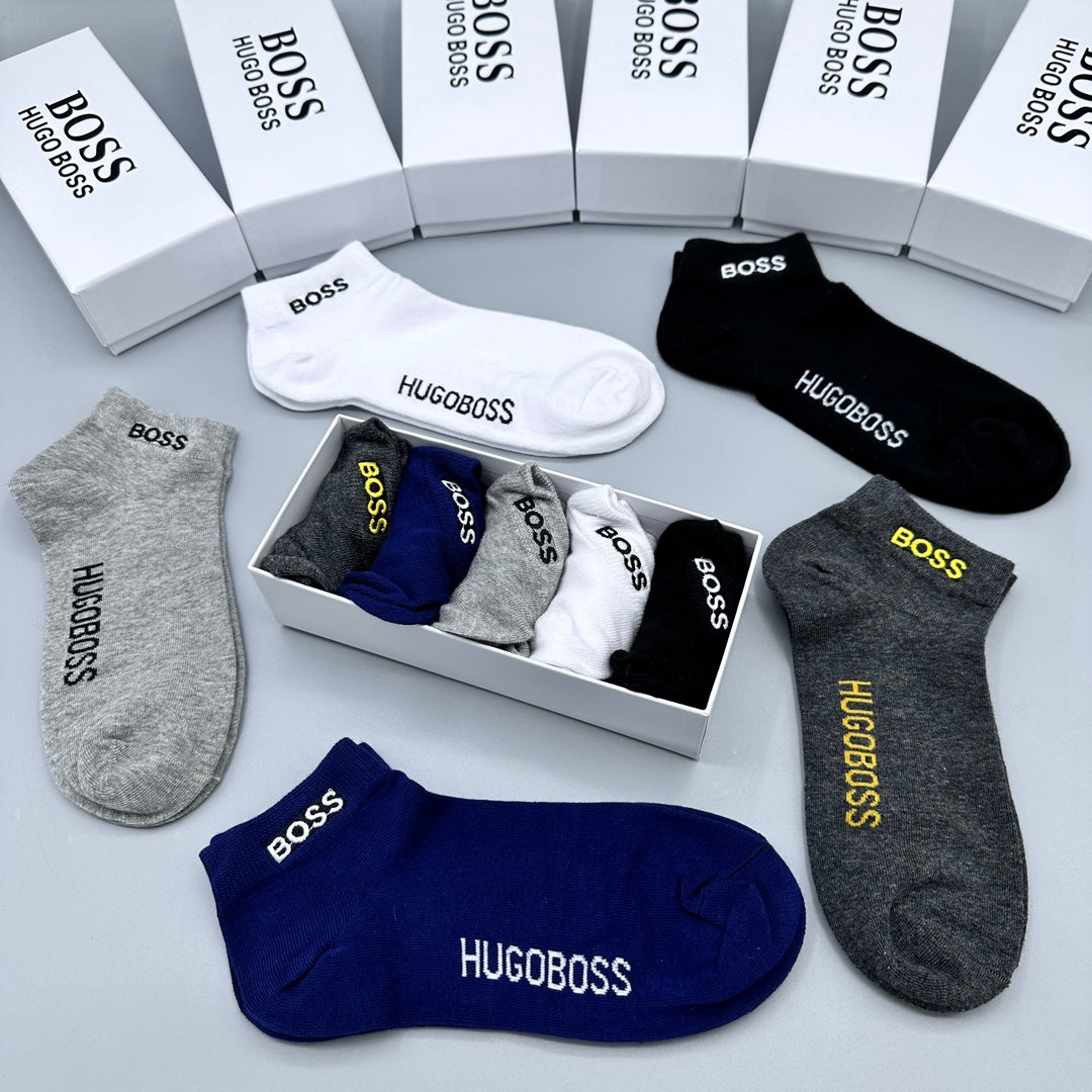BOSS Neutral Small Coloured Side Letters Ankle Socks, image 5