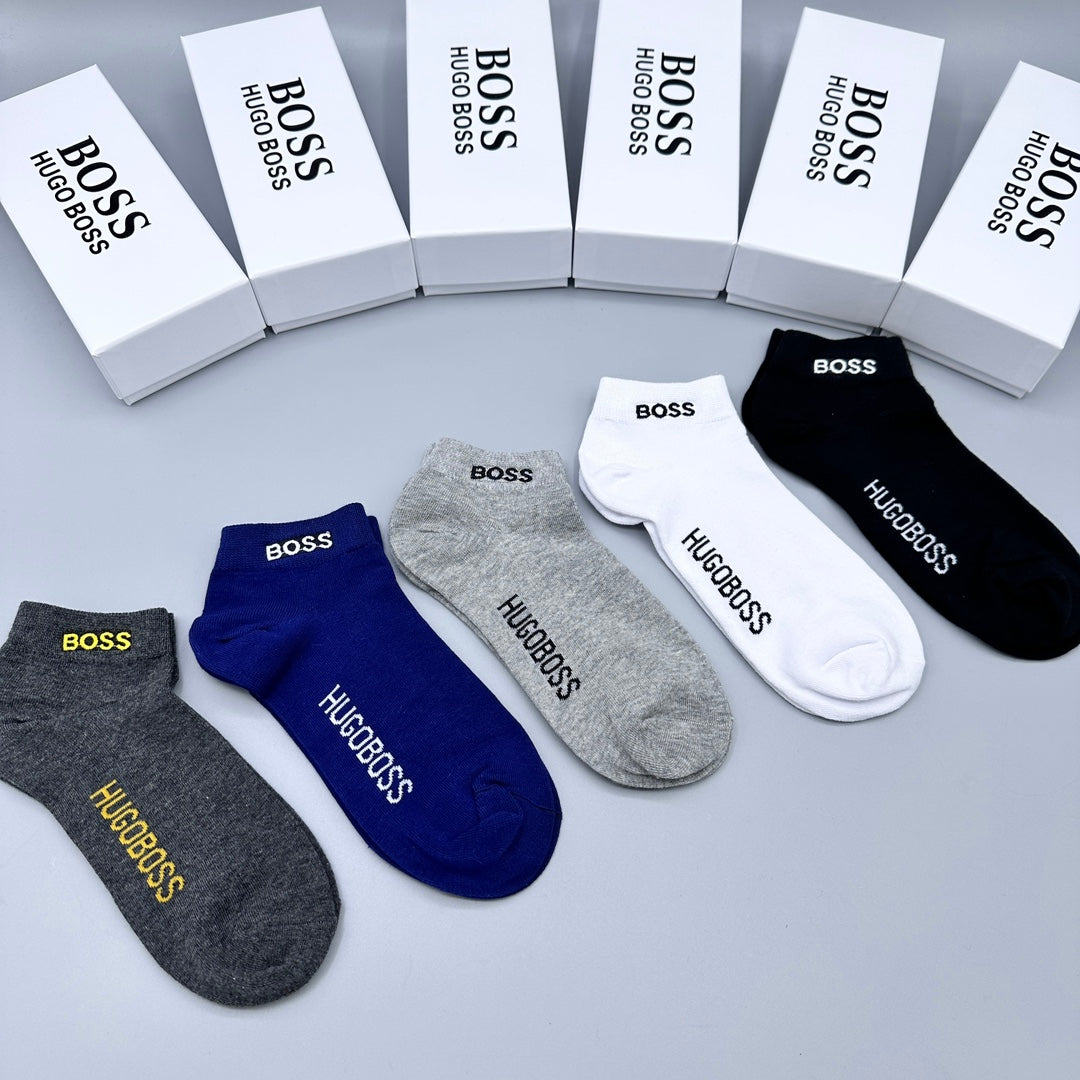 BOSS Neutral Small Coloured Side Letters Ankle Socks, image 2