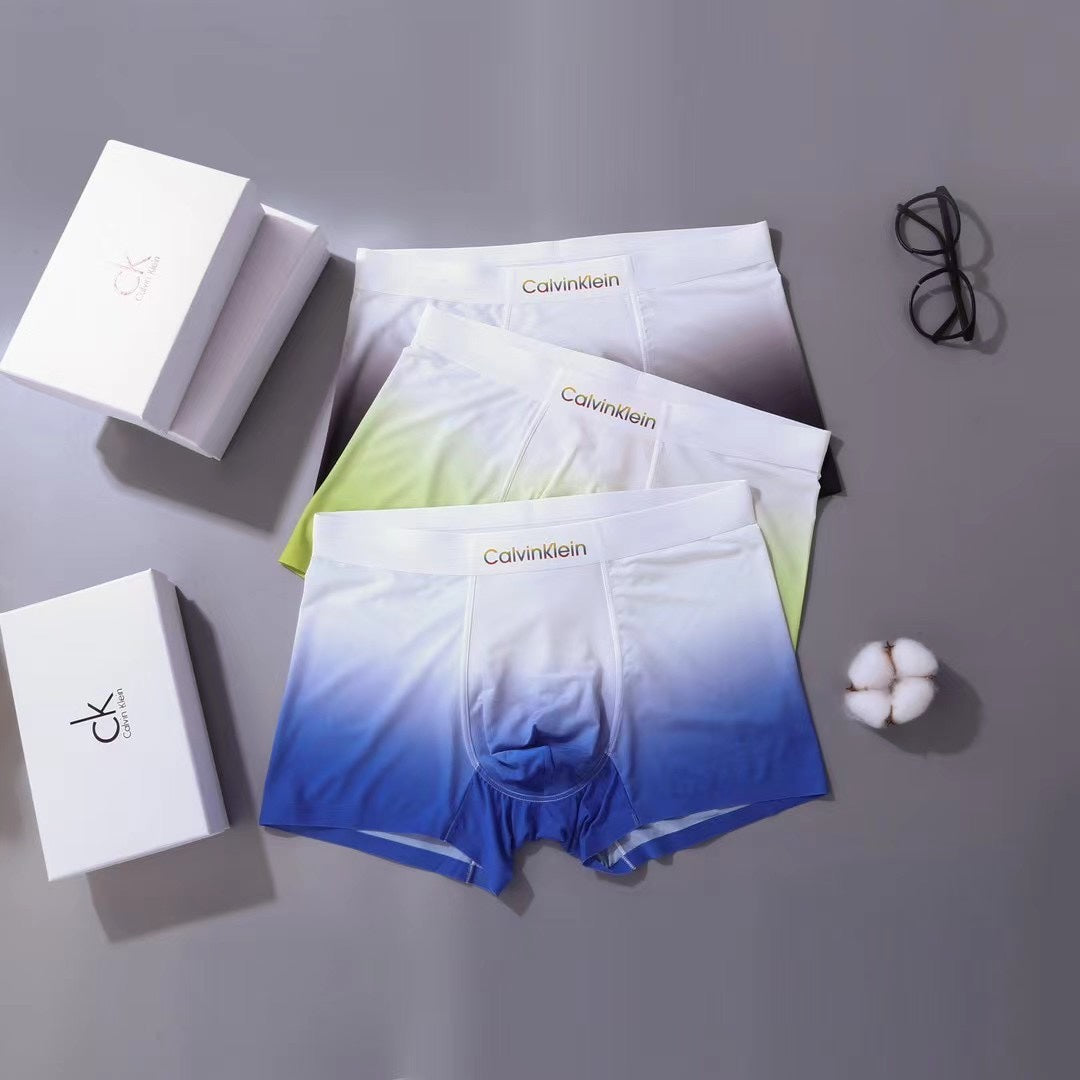 Calvin Klein Blue Gradient White Waistband Boxer Briefs, image 1