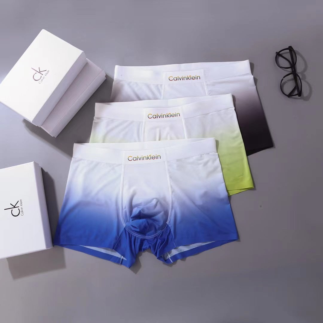 Calvin Klein Blue Gradient White Waistband Boxer Briefs, image 2