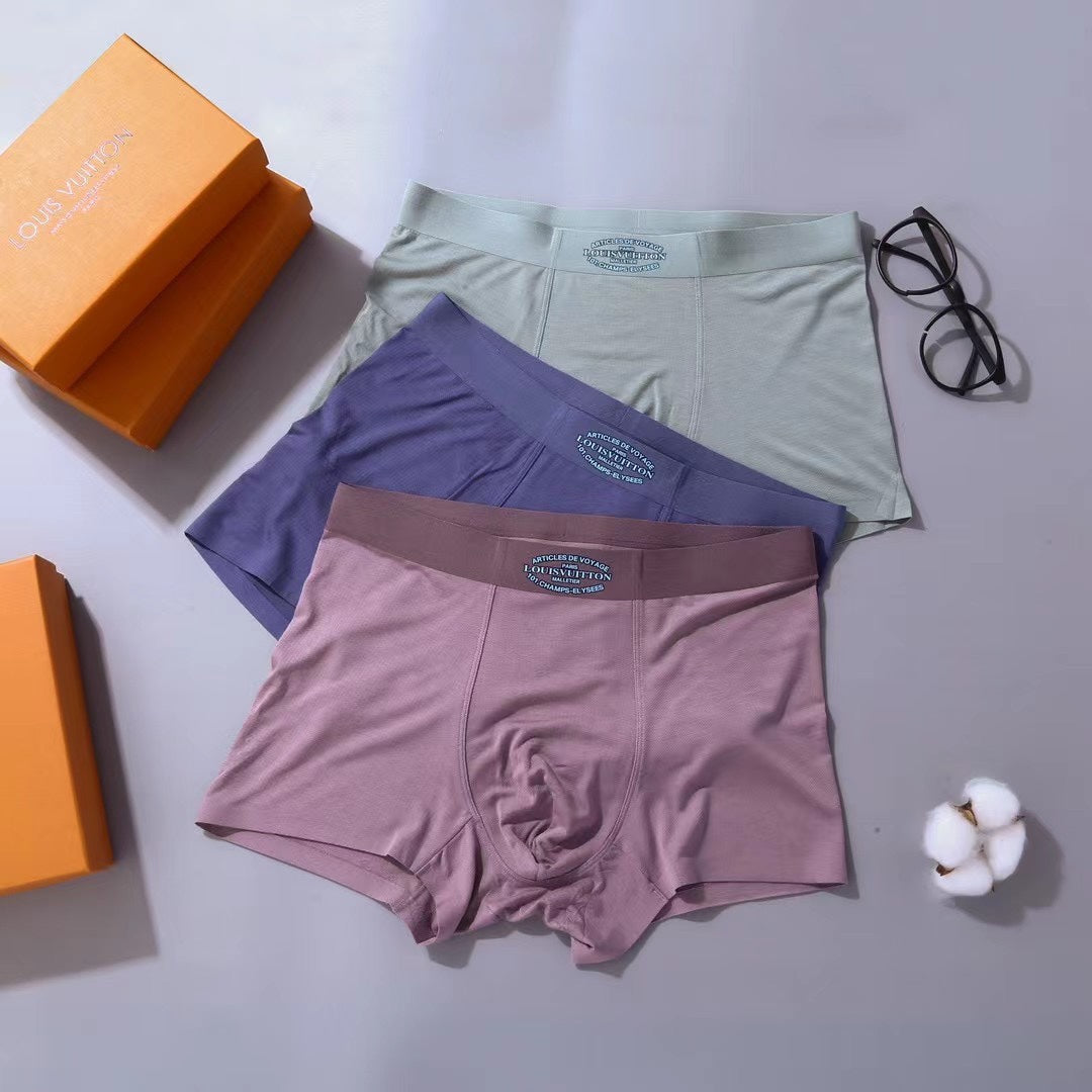 Louis Vuitton Pink Blue Mint Textured Side Lines Boxer Briefs, image 1