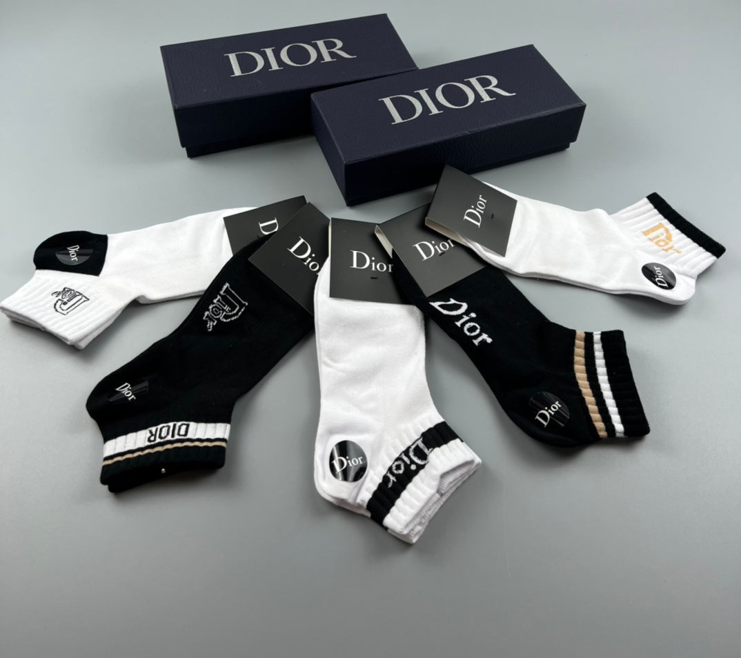 Dior Black White Bold Wordmark Ankles Ankle Socks, image 2