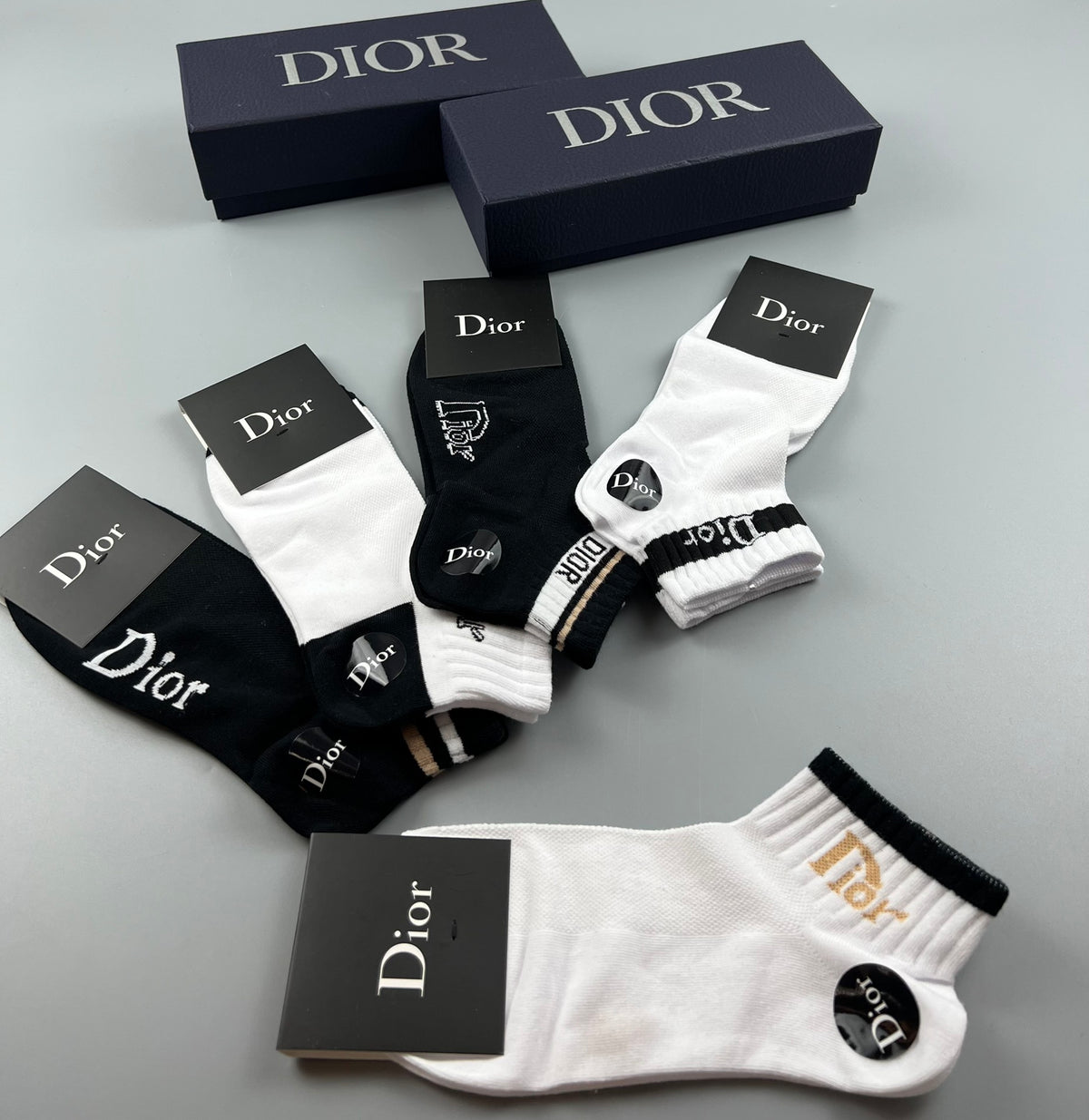 Dior Black White Bold Wordmark Ankles Ankle Socks, image 7