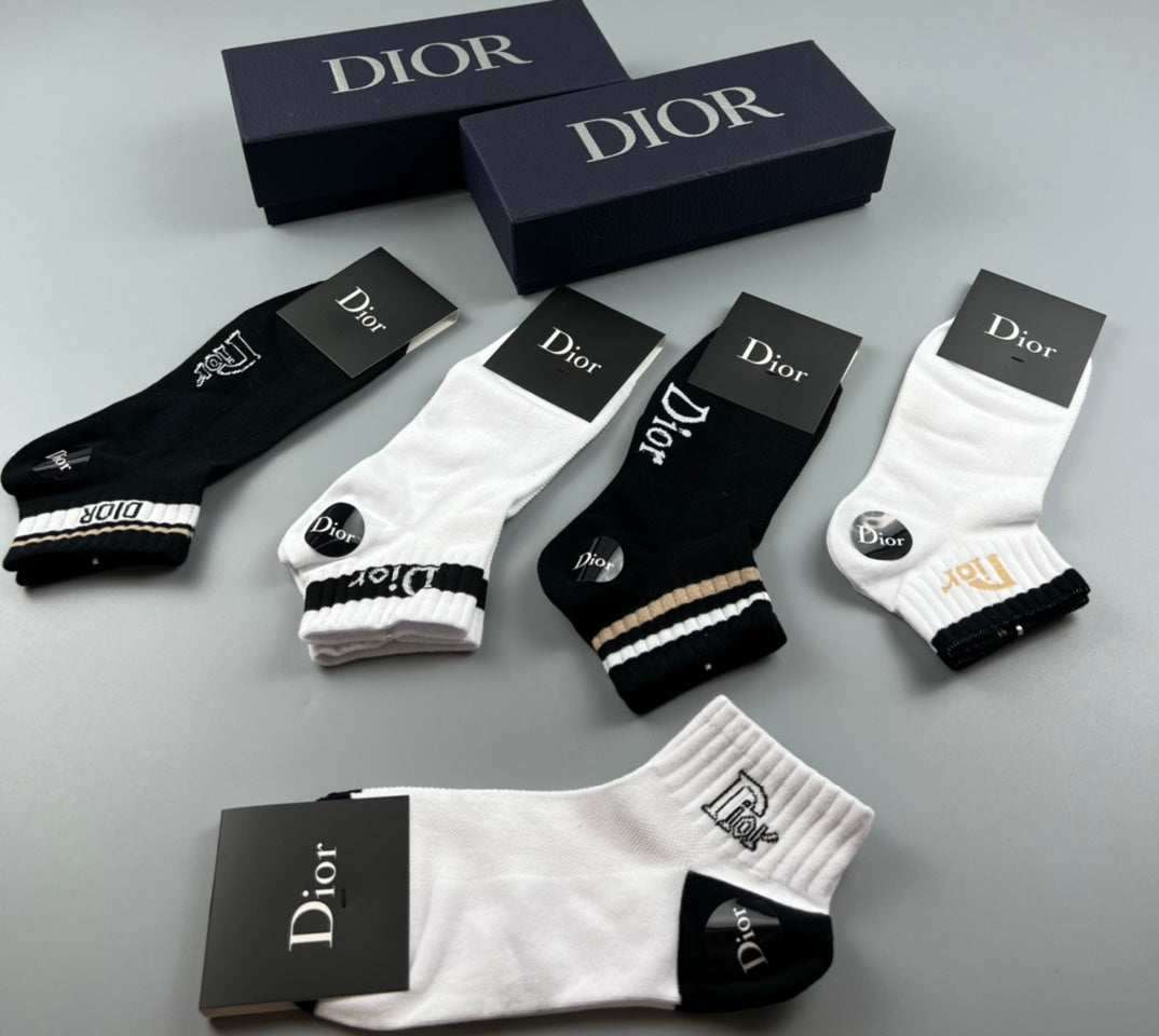 Dior Black White Bold Wordmark Ankles Ankle Socks, image 3
