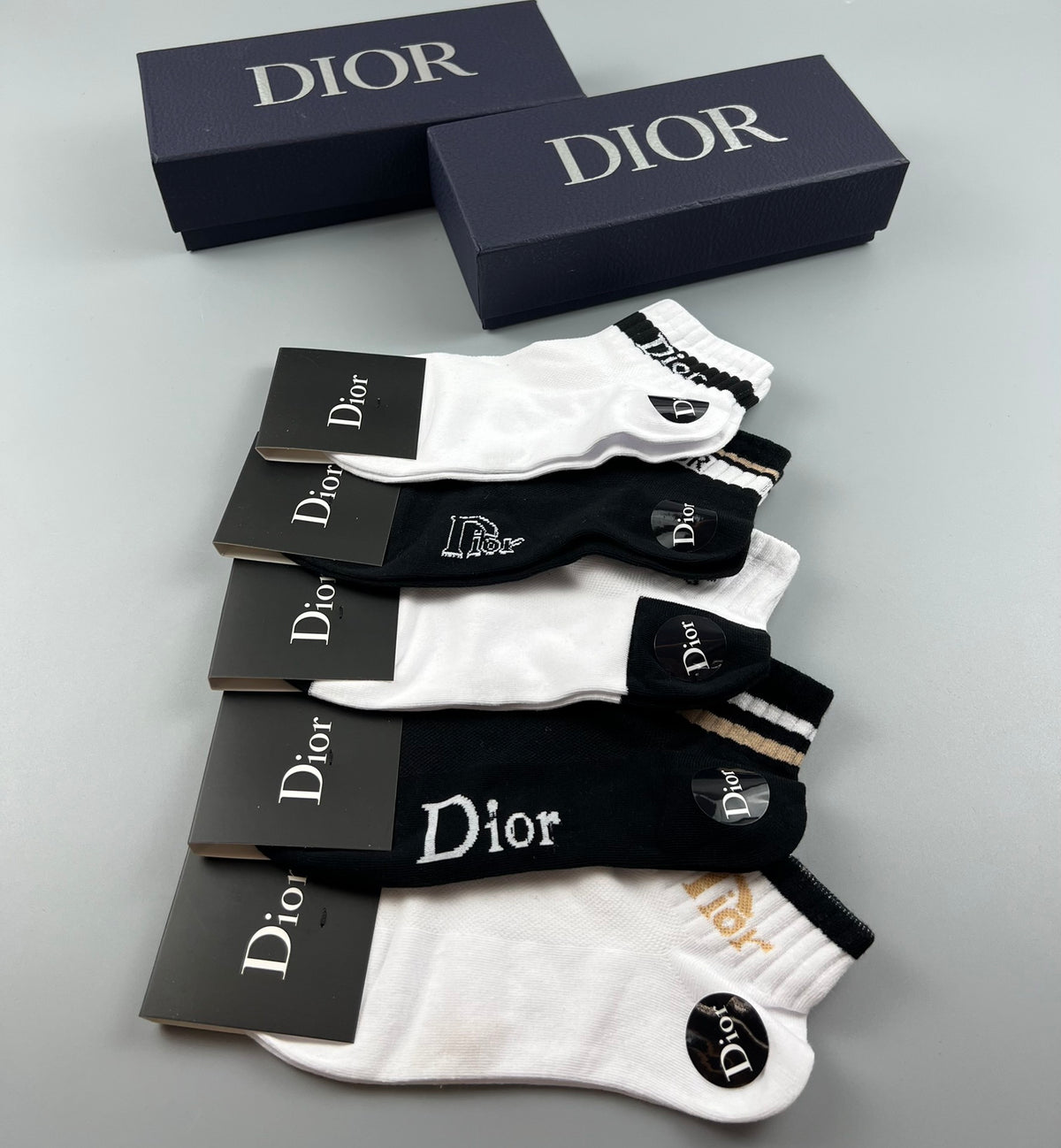 Dior Black White Bold Wordmark Ankles Ankle Socks, image 8