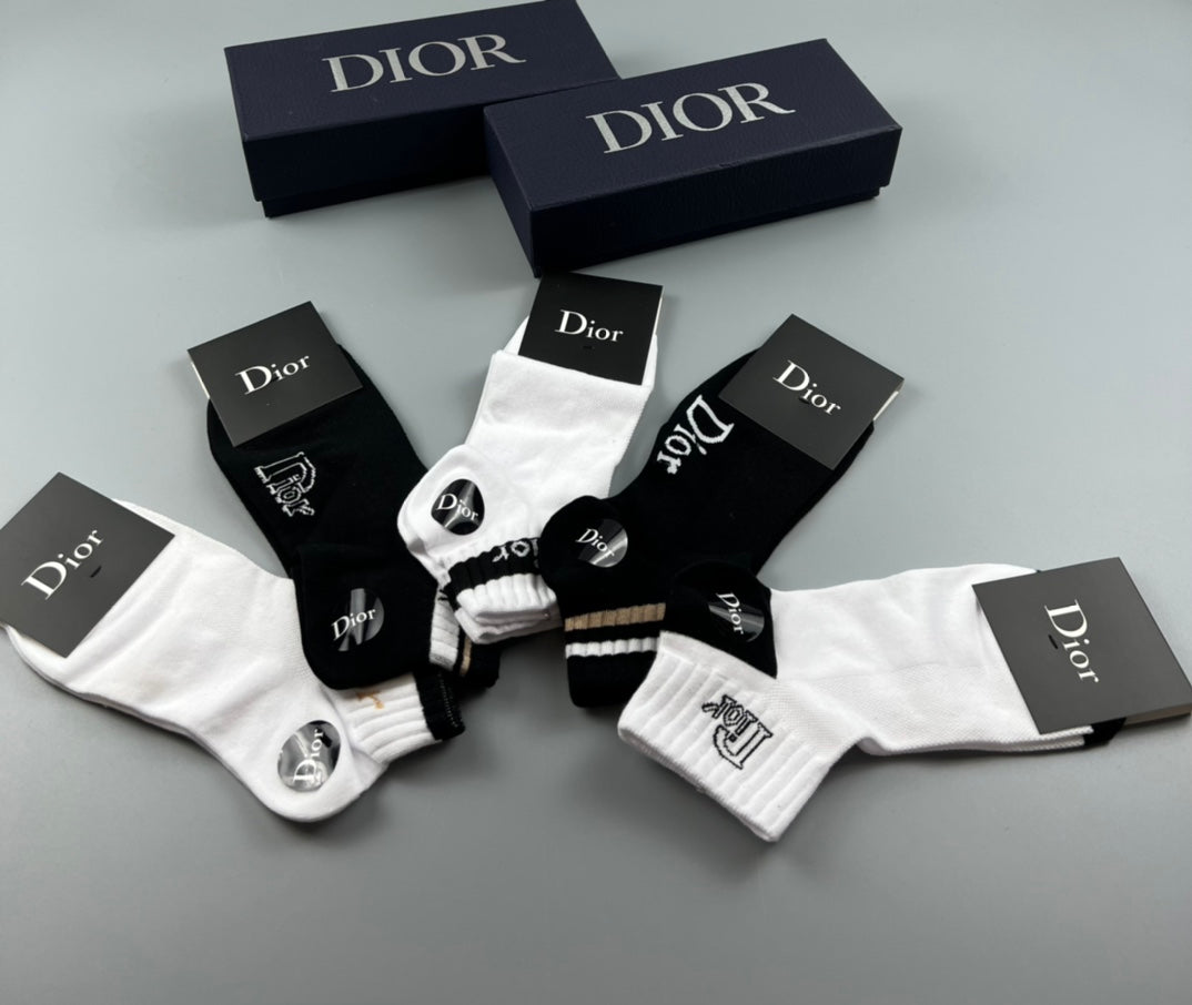 Dior Black White Bold Wordmark Ankles Ankle Socks, image 5