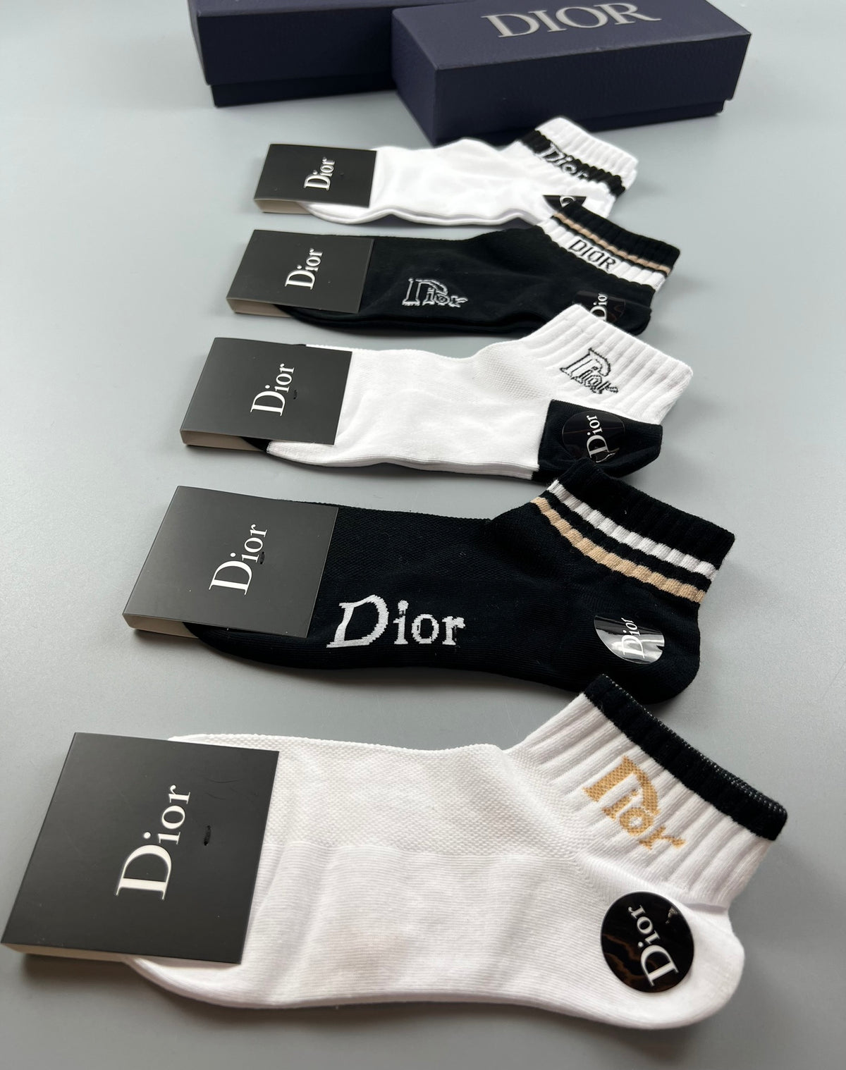 Dior Black White Bold Wordmark Ankles Ankle Socks, image 9