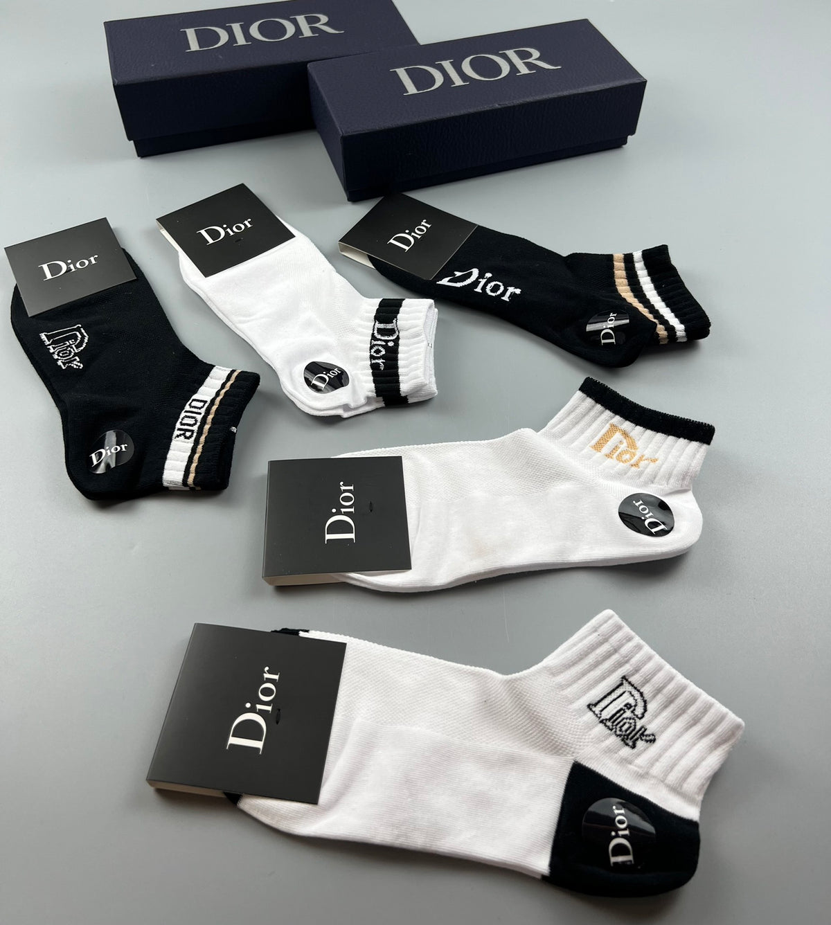 Dior Black White Bold Wordmark Ankles Ankle Socks, image 4