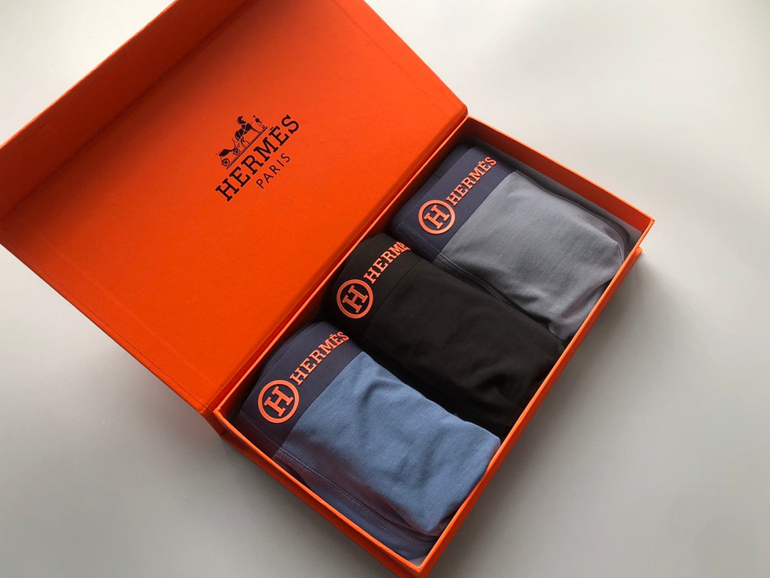 Hermès Boxed Dark Circular H Marks Boxer Briefs, image 1